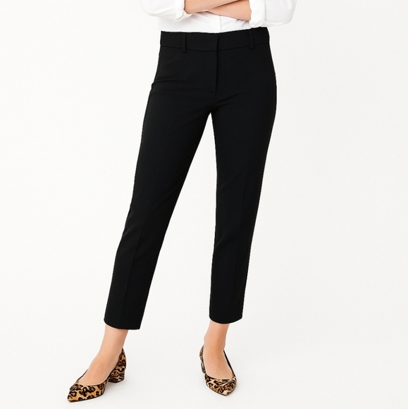 J. Crew Cameron Slim Crop Pant Tollegno 1900 Italian Stretch Wool Blend Black 6 - Picture 1 of 11